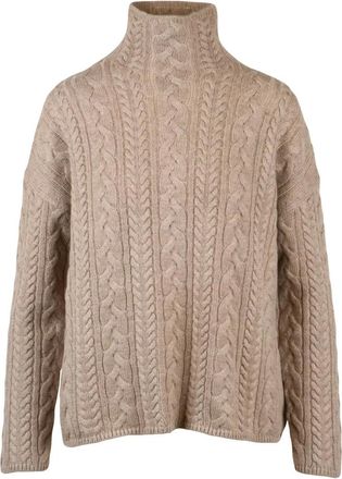 Max Mara Truien & Vesten, Dames, Bruin, S, Wol, Genova Maglione Intrecciato