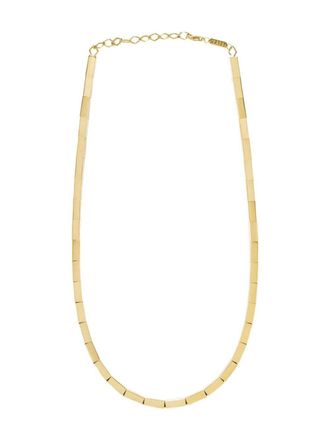 Azlee 18kt yellow gold large Gold Bar necklace