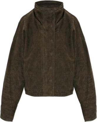AllSaints Ryder Su&egrave;de Jas - Dames - Leren en Su&egrave;de Jassen - Groen - L - Su&egrave;de - Jassen
