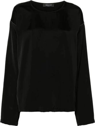 Fabiana Filippi Top met lange mouwen - Dames - Longsleeves - Zwart - S - Tops