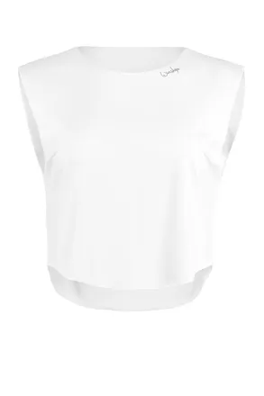 Winshape Crop-Top WINSHAPE AET115LS, Damen, Gr. XXL, weiss (ivory), 85% Polyester, 15% Elasthan, R&uuml;ckenausschnitt, Tops Crop-Top, Functional Soft and Light