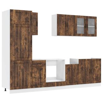 vidaXL Vidaxl - Set Mobili Da Cucina 8 Pz Kalmar Rovere Fumo Legno Multistrato