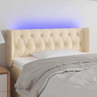 vidaXL Cabecero Con Led De Tela Crema 93x16x78/88 Cm Vidaxl
