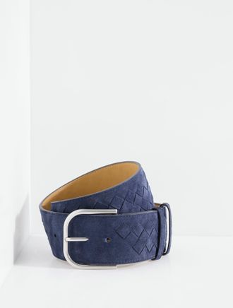 Talbots Woven Suede Belt - Blue - Medium Talbots