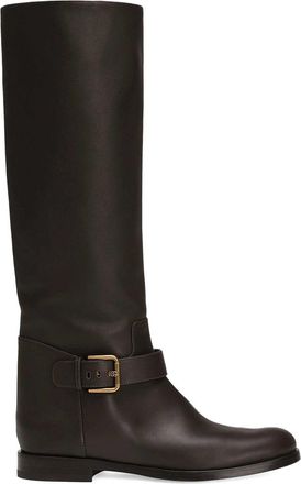 Dolce & Gabbana Buckle-Strap Leather Boots