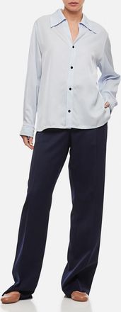 Bottega Veneta Dark Blue Wide Leg Trouser