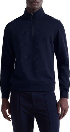 Bugatchi Soft Touch Quarter Zip in Navy at Nordstrom, Size Xx-Large