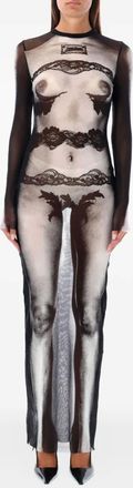 Jean Paul Gaultier Abito lungo con stampa - Nero