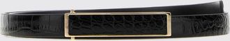 Tom Ford Slim Crocodile-Embossed Calfskin Leather Belt with Buckle