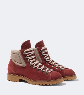 Eleventy Suede lace-up boots