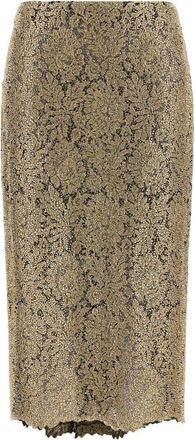 Ermanno Scervino Falda midi de tul bordado - Skirts - Mujer - Amarillo - XS