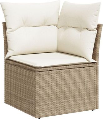 vidaXL Vidaxl - Garden Sofa Set with Cushion 9 pcs Beige, Cream 90 x 55 x 71 cm