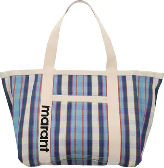 Isabel Marant Darwen Plaid Pattern Lightweight Nylon Tote Bag
