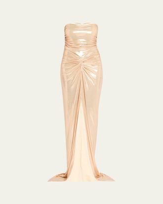 Retrof&ecirc;te Maytal Metallic Strapless Gown