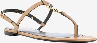 Saint Laurent Flache Sandalen Cassandre 05