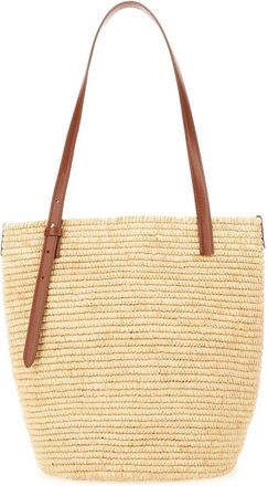 Paco Rabanne Womens Beige Tote Bag Raphia Leather Brass Handbags Hand