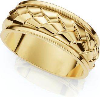 Pompeii3 7mm 14k Gold Mens Braided Design Wedding Band