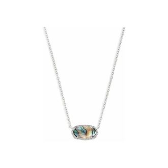 Kendra Scott Elisa Pendant Necklace Rhodium/Abalone Shell