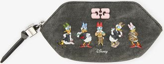 Ganni Black Daisy Duck Bleached Bou Coin Purse