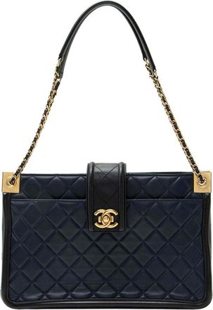 Chanel Black Lambskin Elegant Cc Large Shopping Tote (Authentic Pre-Loved)