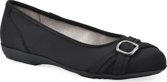White Mountain Calming Buckle Strap Flat in Black/Nylon at Nordstrom Rack, Size 8.5