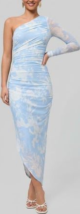Rachel Roy One Shoulder Quinn Midi Dress in Porcelain Blue at Nordstrom, Size X-Small