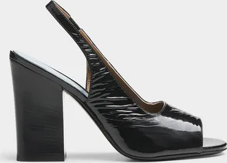 Marni Womens Leather open-toe slingback pumps
