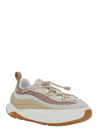 Moon Boot Womens Beige Low Top Sneakers With Logo Cow Trainers