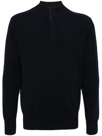 N.Peal half-button cashmere sweater - Blue