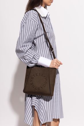 Stella McCartney Shoulder Bag Logo Square, Womens, Brown