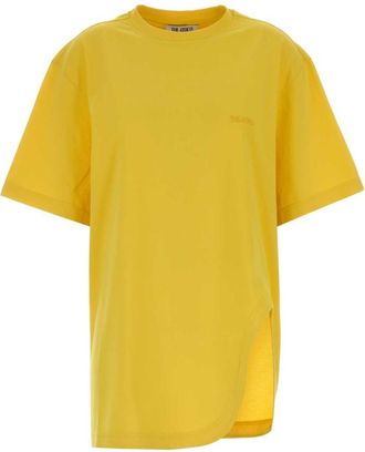 The Attico Yellow Crew Neck Logo T-shirt