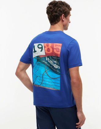 Tommy Hilfiger Mens Tommy Hilfiger Nautical Back Photo Mens T-Shirt - Pigment Blue - Size: 40