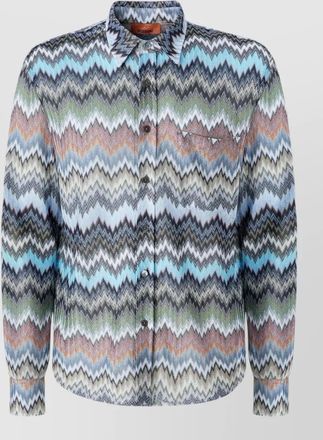 Missoni long sleeve zigzag shirt button down collar