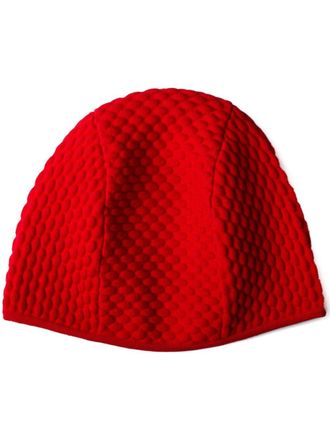 Prada panelled chunky-knit beanie - Red