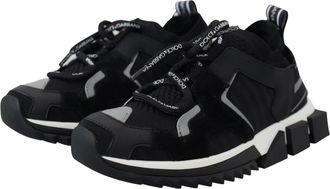 Dolce & Gabbana Womens Black Mesh Sorrento Trekking Sneakers Shoes And Gray