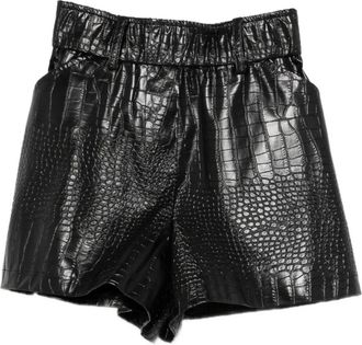 So Allure Ecococco shorts met krokodillen-reli&euml;f - Zwart
