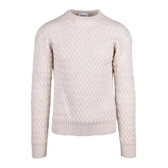Alpha Studio Truien & Vesten, Heren, Beige, 2Xl, Wol, Maglione Intrecciato