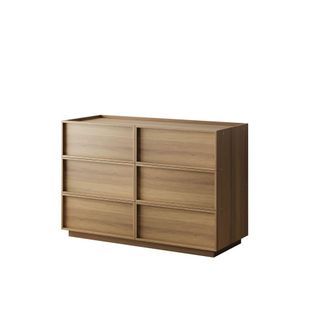Urban Meuble Aparador moderno de 6 cajones efecto roble, dise&ntilde;o minimalista