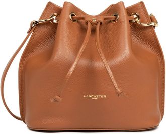 Lancaster Rugzak Alba Double Kameel Oranje - Dames - Schoudertassen - Bruin - ONE Size - Leer - Tassen