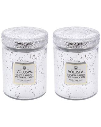 Voluspa 2Pc Silver Birch Peppercorn Small 5.5Oz Candle Kit
