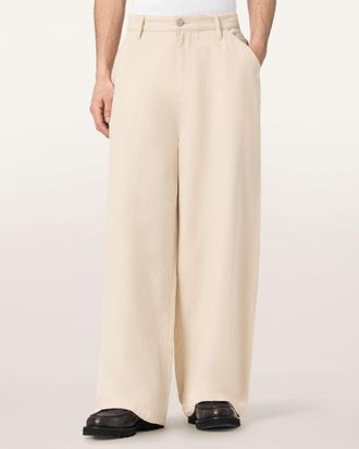 AllSaints Cotton Jackson Barrel Leg Trousers, Size: 28