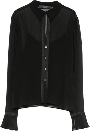 Gucci Lace-trim Sheer Blouse