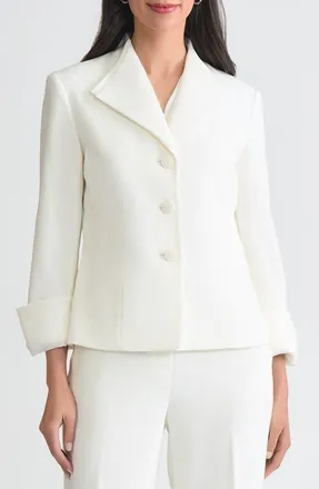 Kasper Winged Lapel Three-Button Blazer in Vanilla Ice at Nordstrom, Size 10