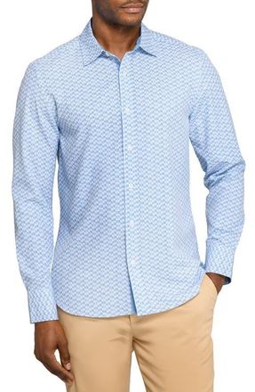 ConStruct Circle Duo Woven Long Sleeve Basic in White/blue at Nordstrom, Size Xx-Large