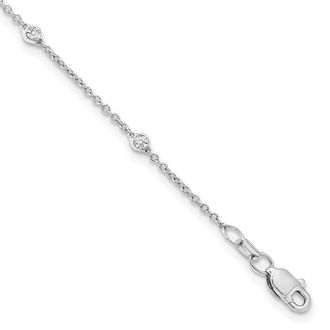 Diamond2Deal 14k Gold 1/5 Ct Lab Grown Diamond Eight Station Bracelet 8 Inch