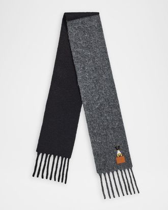 Loewe Embroidered Two-Tone Wool Scarf