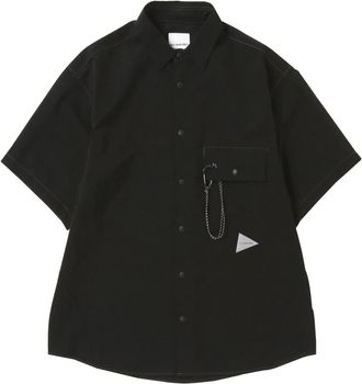 And Wander Short Sleeve Shirts - Heren - Korte mouwen Overhemden - Zwart - S - Leer - Overhemden