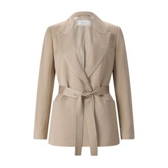 PESERICO Peserico, Blazers, female, Beige, Size: XS Fluid Viscose and Wool Satin Blazer