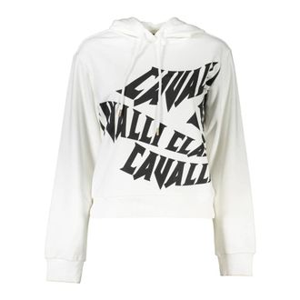 Cavalli Hoodie Wit Lange Mouw Print - Dames - Hoodies - Wit - XL - Hoodies & sweatvesten