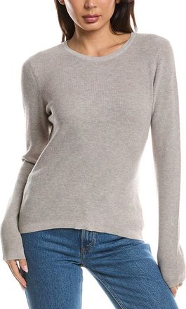 Fort&eacute; Cashmere Thermal Stripe Crewneck Cashmere-Blend Sweater